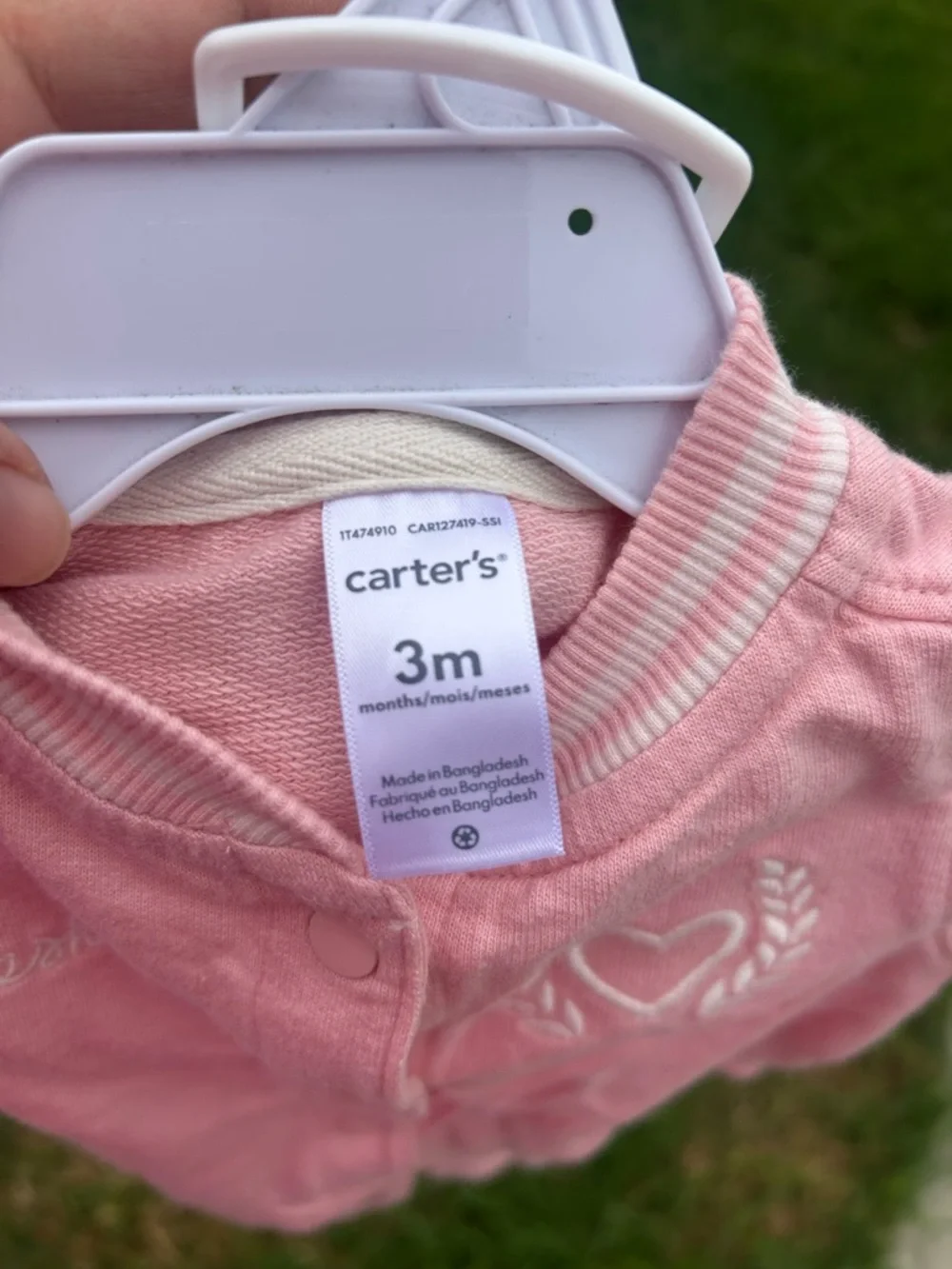 Carter's Pink and Cream Baby Girls Matching Jacket & Pants Set